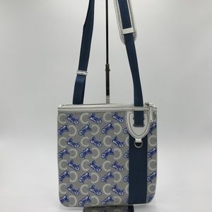 SOLD!! CELINE Vintage Blue and White Leather Cross Body B